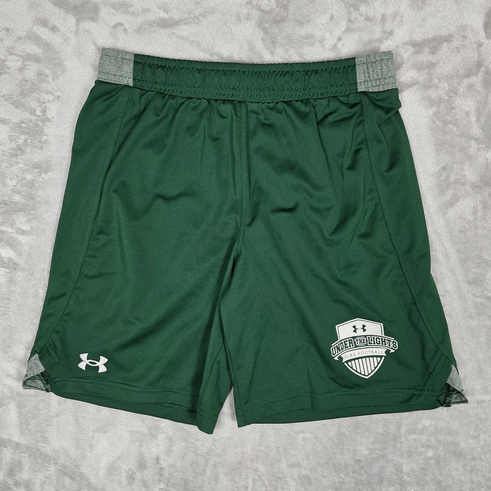 Under Armour Youth Athletic Shorts Green Under The Lights Flag Football YLG